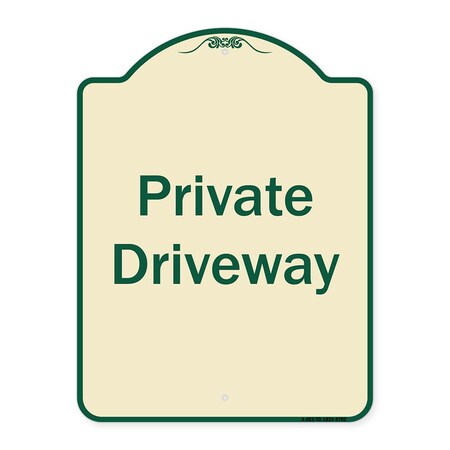 Signmission Designer Series-Private Driveway 3, Tan & Green Heavy-Gauge Aluminum, 24" x 18", TG-1824-9782 A-DES-TG-1824-9782